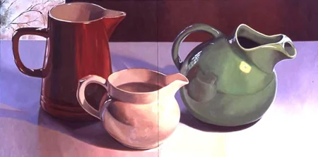 Red, White, and Green with Landscapeoil on board, 24 x 48", 2002